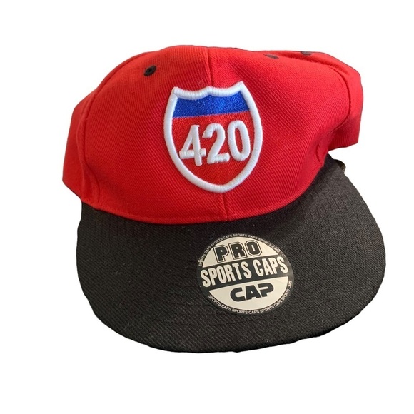 Highway 420 Red snapback hat - Picture 1 of 3